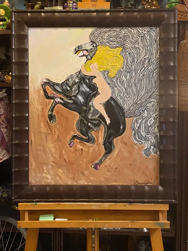 Oil Painting On Canvas And Wood Frame. in Arts & Collectibles in Vancouver - Image 2