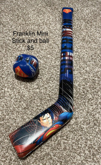 Superman Mini Hockey Stick and ball $5