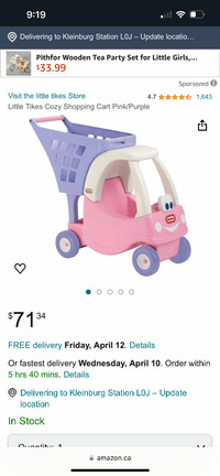 Little tikes kids shopping cart EUC retail $85 Toronto