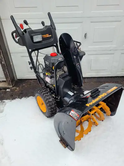 Poulan Pro 27"/13.50 snowblower. 305cc Briggs and Stratton engine with electric start and new oil. P...