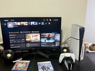  PS5 Disc + MSI Curved Monitor + Speakers & Extras , View more