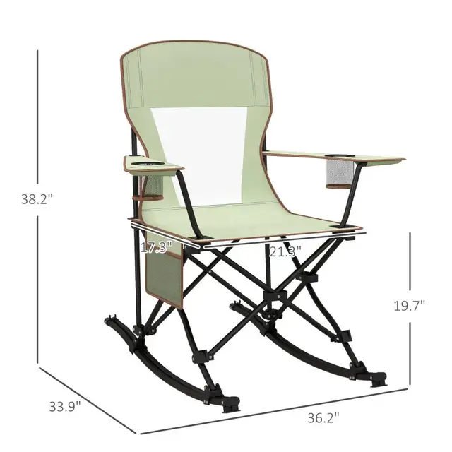 Outdoor Rocking Chair Folding Camping Chair Portable Rocker with in Patio & Garden Furniture in Markham / York Region - Image 6
