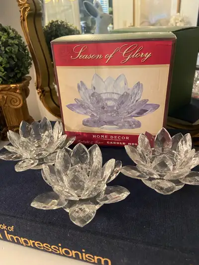 Crystal Lotus  Candle Holders, View more