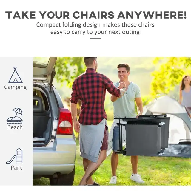 Outdoor Set of 2 Lounge Chair, Folding Reclining Garden Sun Loun in Patio & Garden Furniture in Markham / York Region - Image 7