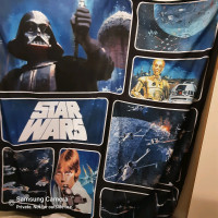 Vintage Star Wars Lucasfilm Wall Art Curtain, pre disney