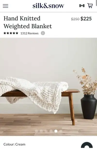 Free Delivery $254.25 Silk&Snow 12lbs  Knitted Weighted Blanket, View more