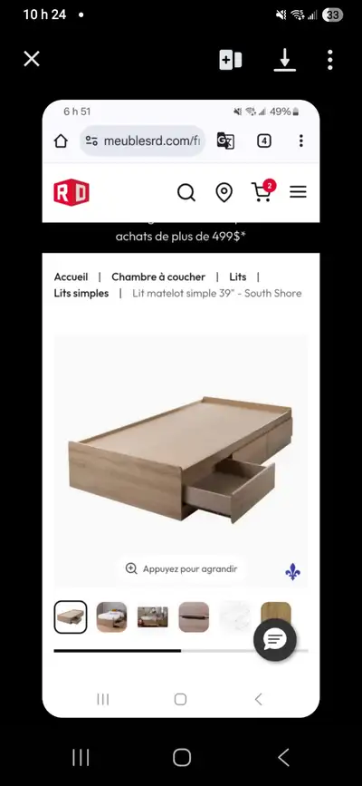 Lit et base simples (3 tiroirs), View more