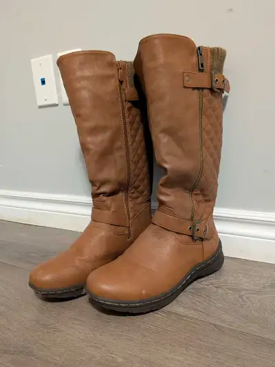 Woman’s Brown Fur Winter Zipper Knee High Boots, View more