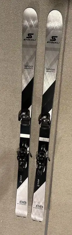 2023 Stockli Stormrider88 skis 175cm Swiss made skis with Salomon Warden11 ski bindings. Only used a...