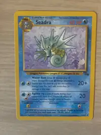 Pokemon  Seadra card from Fossil set MINT