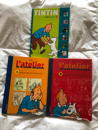 3 albums-jeu des BD de Tintin d'après Hergé. état neuf (en lot)