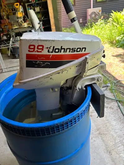 Very solid 14ft aluminum boat. 9.9 Johnson outboard motor. Starts on the first pull. No trailer.