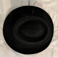 LANNING Fur Felt Black Western Hat Size Small - Made in Canada
