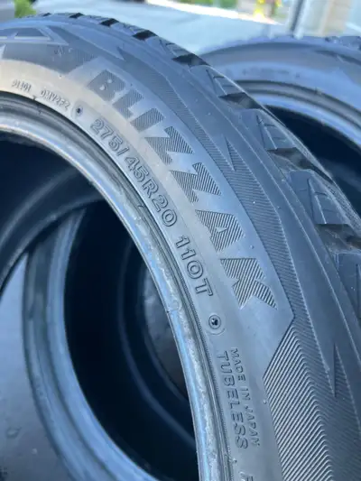4 x Used Bridgestone Blizzak Winter Tires 275/45 R20
