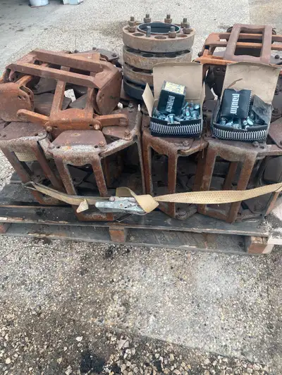 Selling a set of GROUSER STEEL skid steer tracks for 10-16.5 tires They were used on a 773 Bobcat bu...