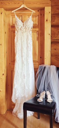 Gorgeous elegant wedding gown & veil