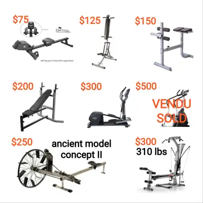 Liquidation fermeture rameur concept 2 rowing machine stepper stairmaster elliptique multistation be...