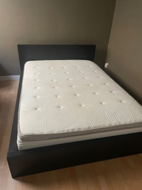 IKEA Double Bed + Mattress + Mattress Topper $400 obo 
