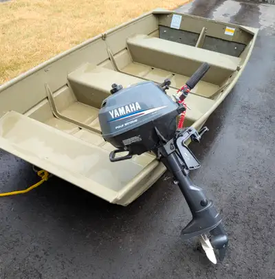 Ultimate portable fishing rig! 2023 Lund 1040 Jon boat used 4-5 times. Wider and more stable then mo...