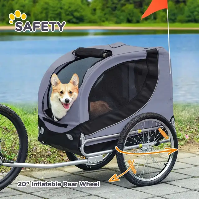 Dog Bike Trailer, Grey Color  in Other in Markham / York Region - Image 9