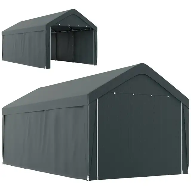 Carport, 10 x 20 ft Portable Garage with 2 Roll-Up Doors and Rem in Outdoor Tools & Storage in Markham / York Region - Image 3