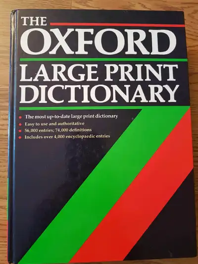 Oxford Dictionary Large Print 11" x 7".In very good condition.Original price is Canadian $35.Easy to...