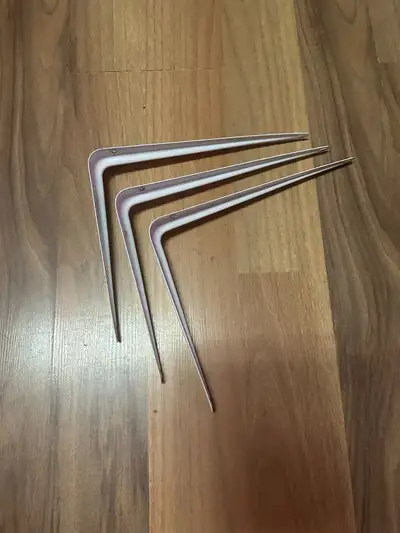 White L-Shaped Metal Shelf Brackets (Set of 3), View more