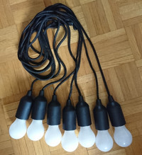 LED Light Portable Pull String Bulb Light Indoor Outdoor