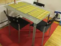 Ikea dining table and 4 chairs.
