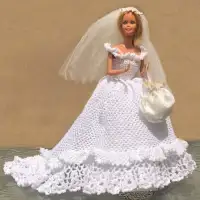 RARE - vintage, Barbie, avec sa somptueuse robe de mariée