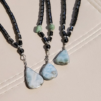 3 styles to choose from this unique stone from the Dominican Republic is a blue gem. It's also known...