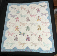 VINTAGE 50'S COWBOY QUILT 49" X 60"