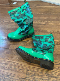 Green doc marten’s rain boots
