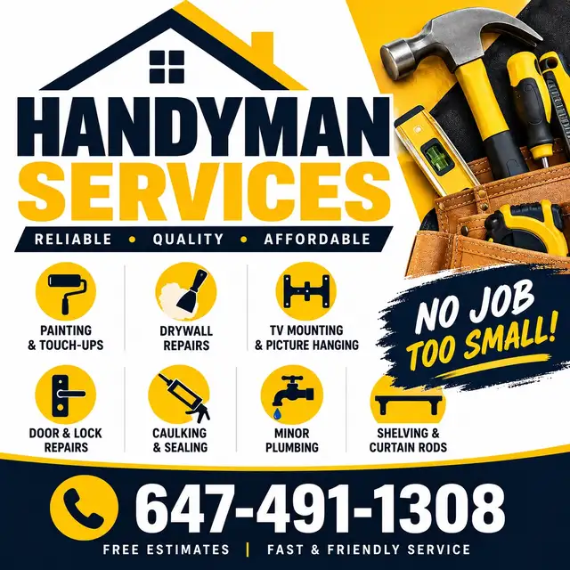 RELIABLE HANDYMAN SERVICES – AFFORDABLE PRICES!