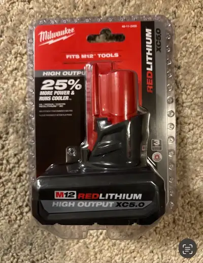 Brand new Milwaukete m12 high output 5ah battery , View more