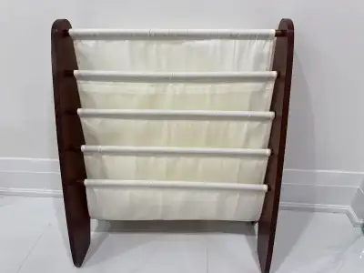 Kidscraft wood and canvas sling bookshelf, View more
