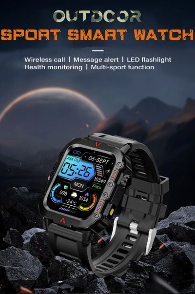 Men's Smart Watch LED Flashlight Outdoor Sports Smart Watch, View more