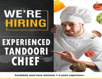 Hiring for tandoor chef and fusion food chef
