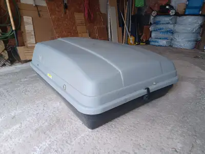 43" long 33" wide 17" deep Includes original connectors for roof racks. Missing keys. Seems keys can...