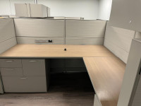 6 Cubicle Workstation Furniture with 3 Cabinets and tables