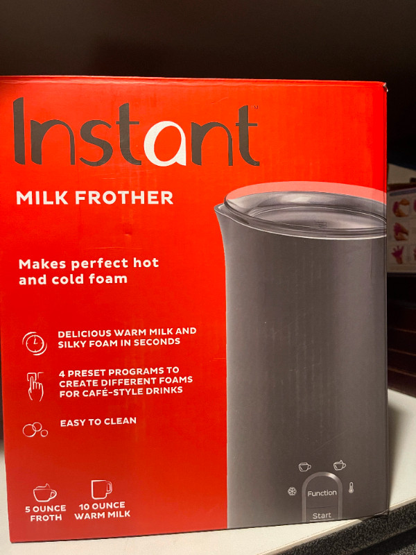 Instant Milk Frother, 4-in-1 Electric Milk Steamer, 10oz/295ml Automatic  Hot