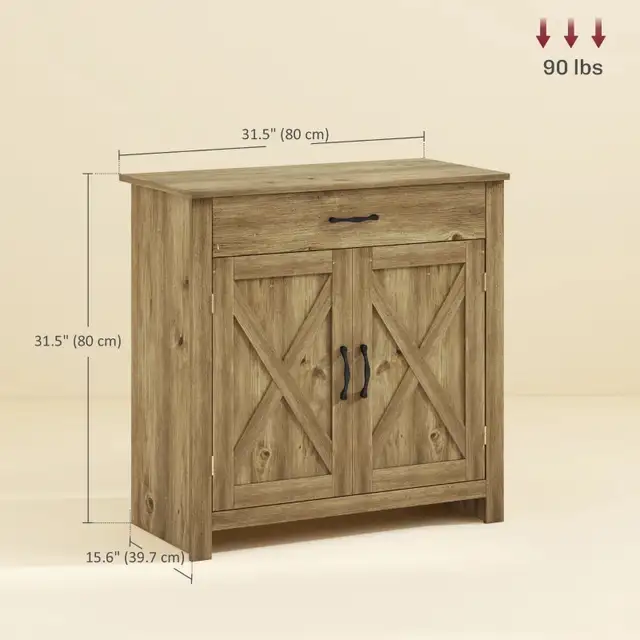 Farmhouse Sideboard Buffet Cabinet, Storage Cabinet with Barn  in Hutches & Display Cabinets in Markham / York Region - Image 3