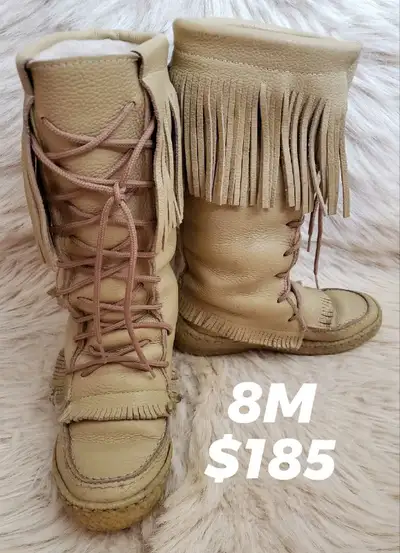 Leather Mukluks made in Canada ladies size 8 , View more