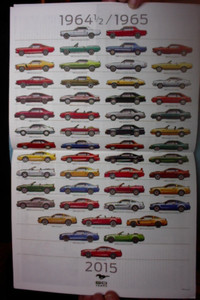 RARE FORD MUSTANG 50 YEAR CENTREFOLD POSTER COMPANY MAGAZINE