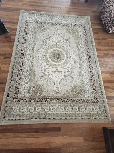 4 Armchairs - $125 each 2 lamps - $25 each Rug - $50 (dimensions shown in photograph) Everything is...