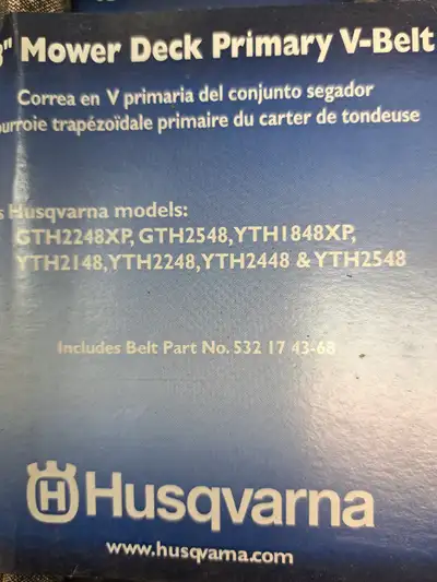 Riding Mower belts, primary and secondary, View more