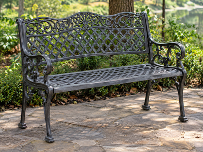 seeking a outdoors metal bench, View more