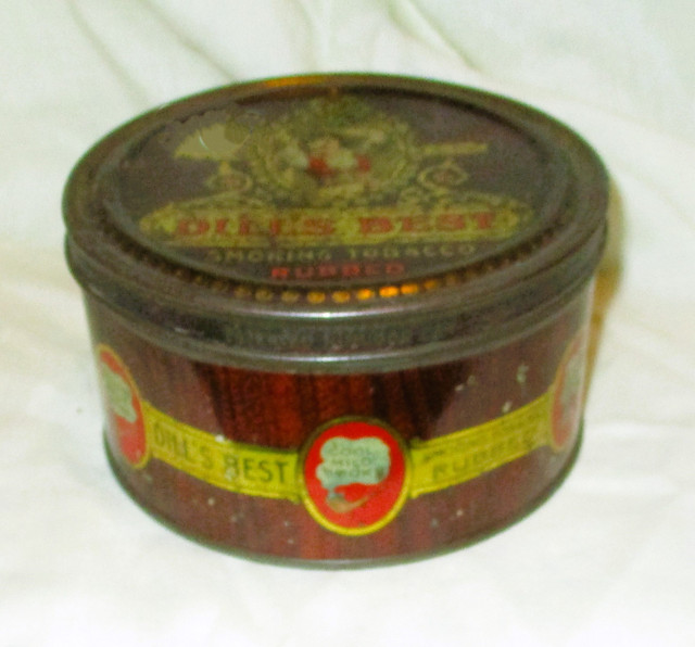 VTG "EMPTY" DILL'S BEST SMOKING TOBACCO RUBBED Tin in Arts & Collectibles in Belleville - Image 2