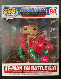 Funko Pop Masters of the Universe He-Man on Battle Cat Flocked