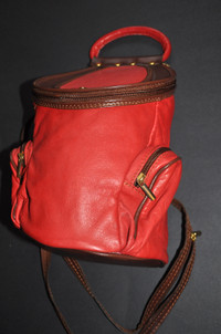 Red Leather VA Backpack made in Italy